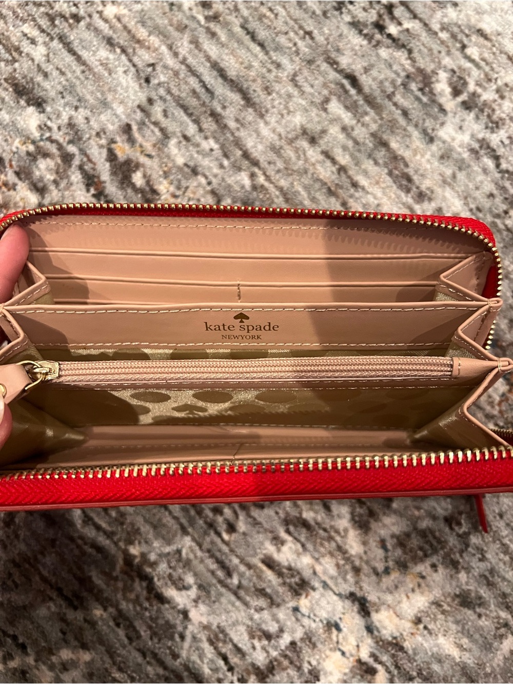 FAUX kate spade Red Zip-Around Wallet - Picture 3 of 3